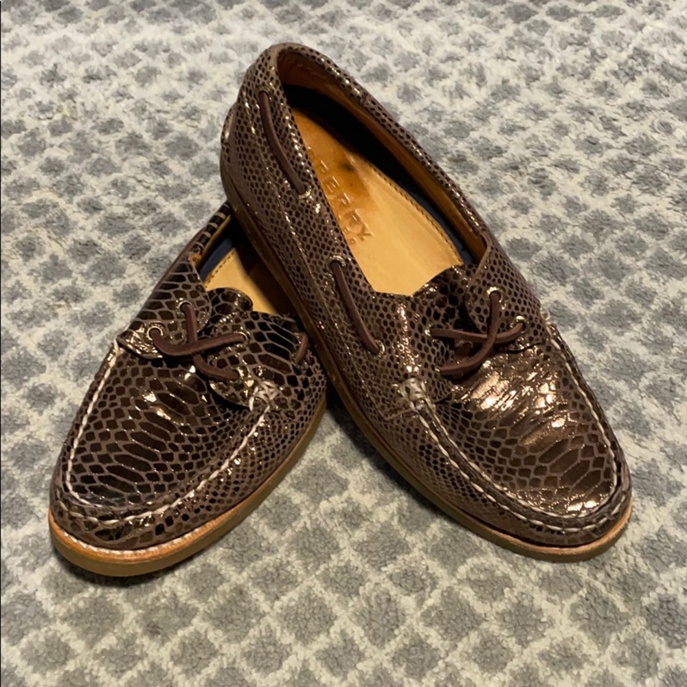 Sperry Brown Python Boat Shoes